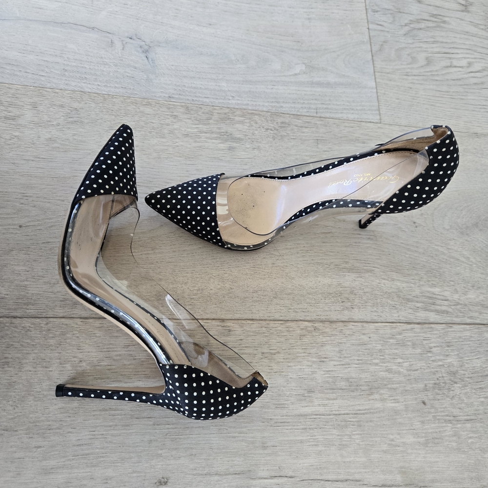 Gianvito Rossi Black and White Slingback Heels